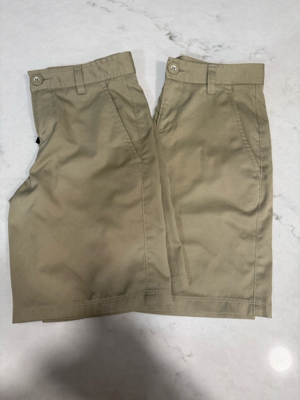 Under Armour Kids Khaki Performance Shorts EUC size 10 youth - 2 pairs